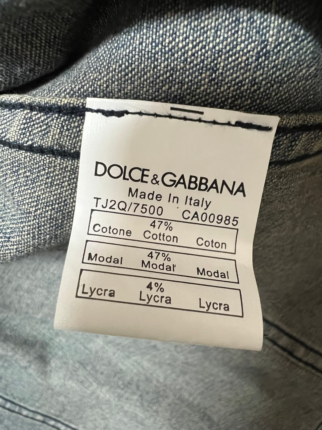 돌체앤가바나 골드 슬림 핏 데님 셔츠 41사이즈 100 셔츠 상품이미지4