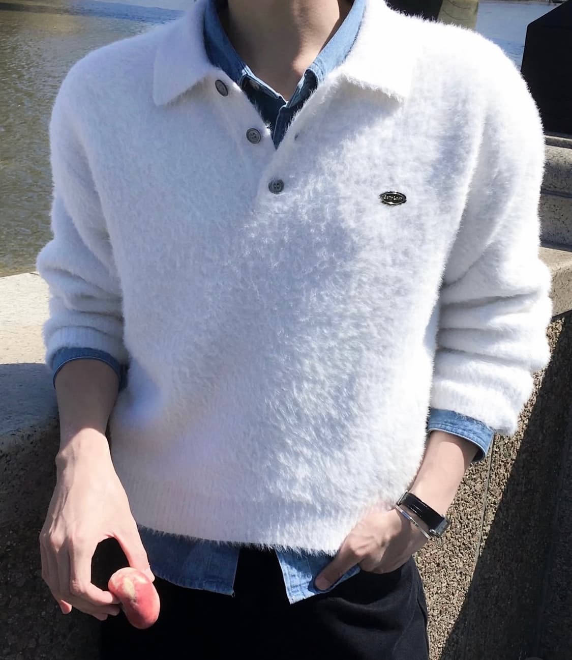 (새상품) 오텀 wc 크롭 투웰브 앙고라 니트 화이트 상품이미지1