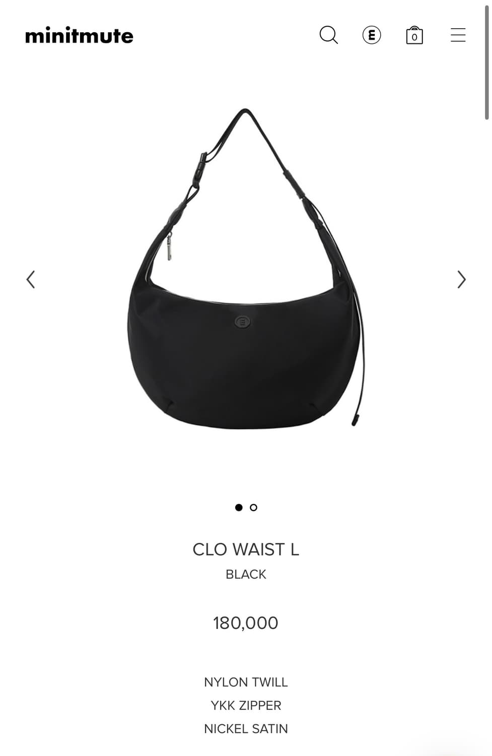 미닛뮤트 | 클로 웨이스트 백 L 블랙 상품이미지1