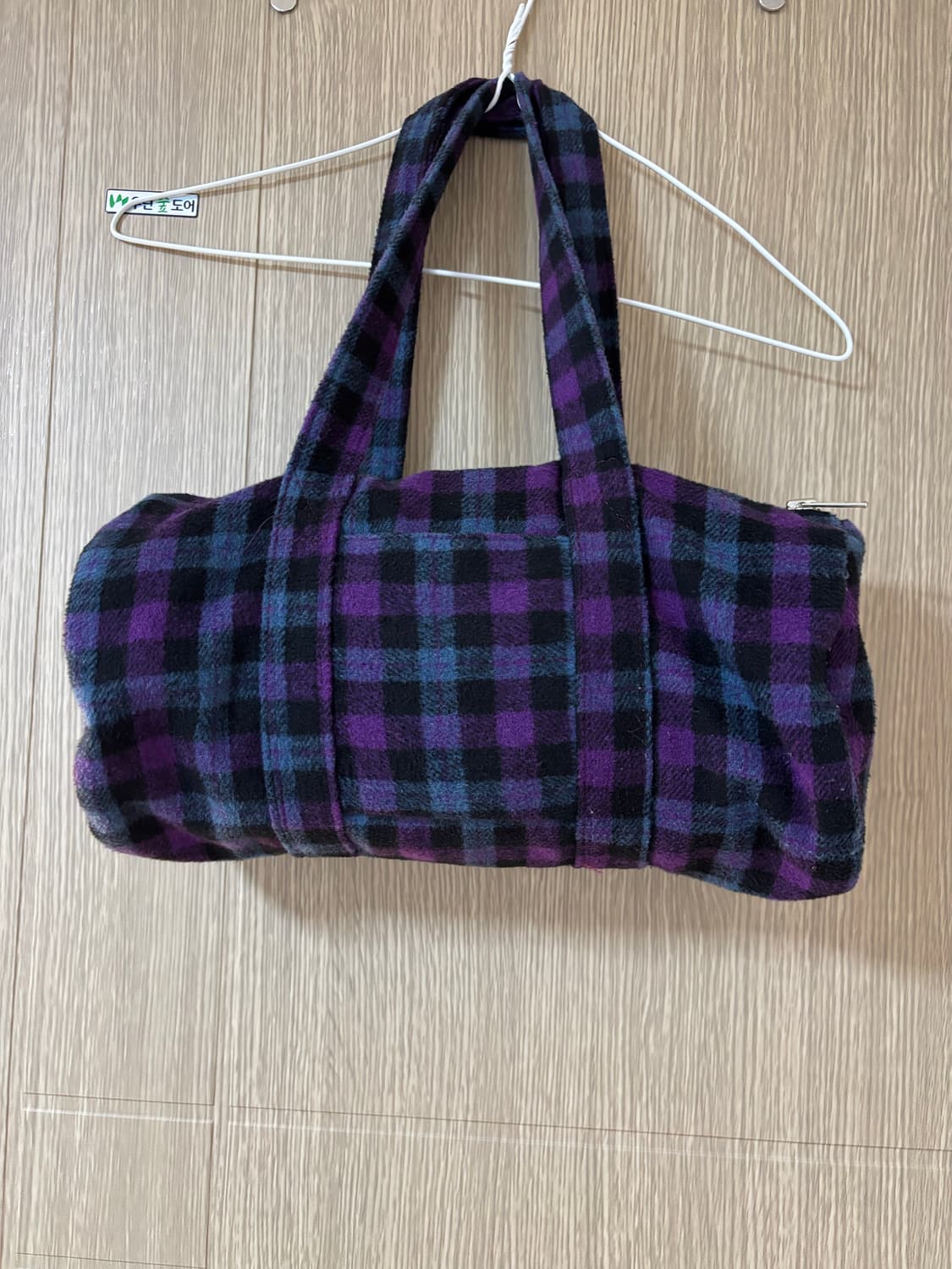 ENZOBLUES 피치 체크 더플 백 (퍼플) 상품이미지4