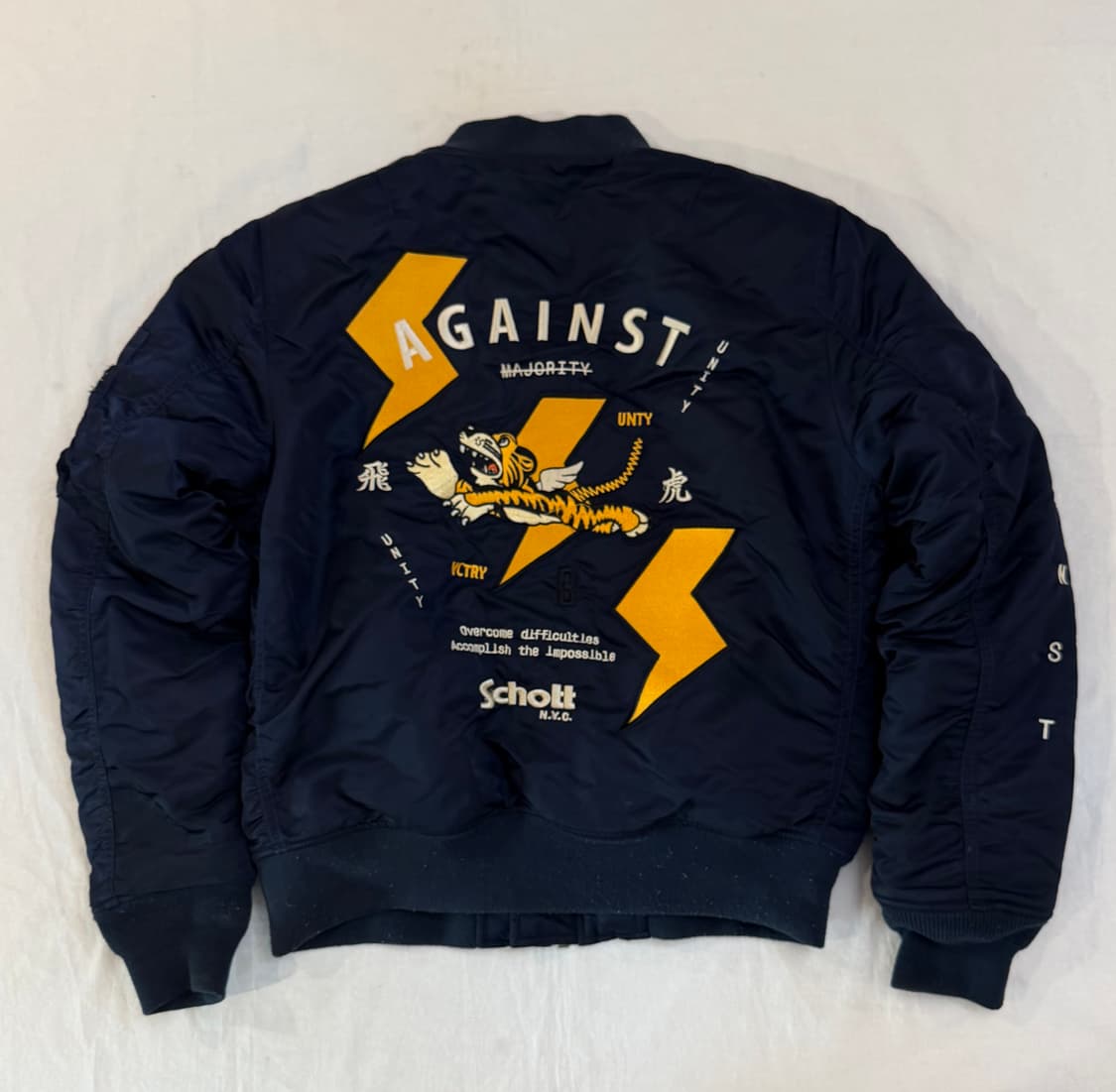 쇼트 X 브라운브레스 MA-1 스카쟌 봄버자켓 네이비 상품이미지3