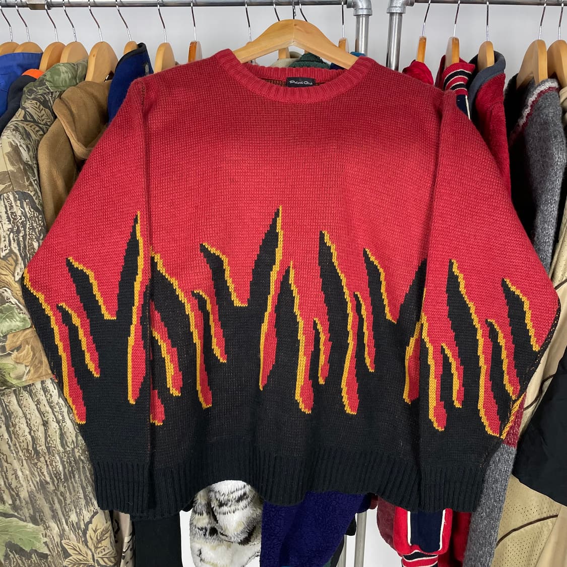 Japan vintage 플레임 스트릿 니트 상품이미지2