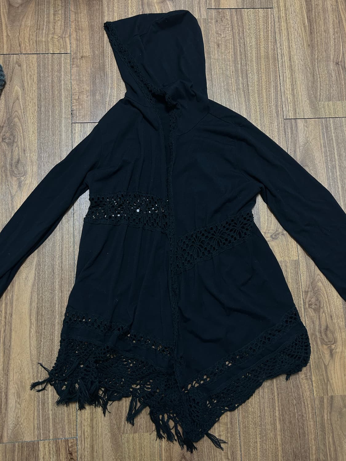 빈티지 프린지 후드 가디건 상품이미지1