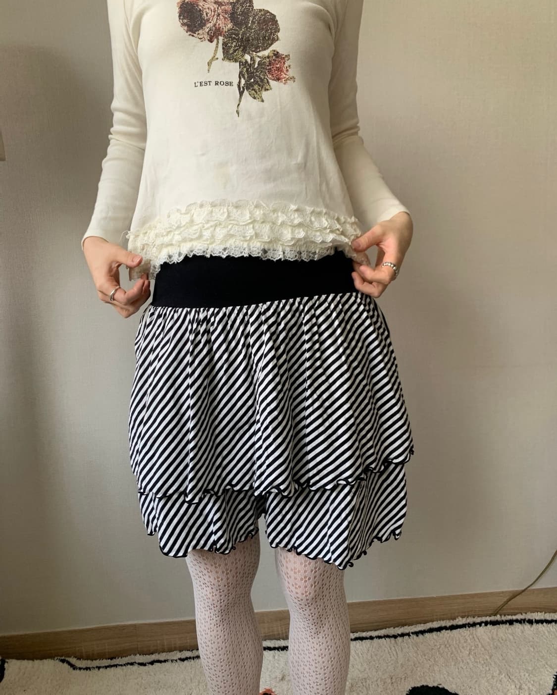 stripe frill pants 상품이미지1