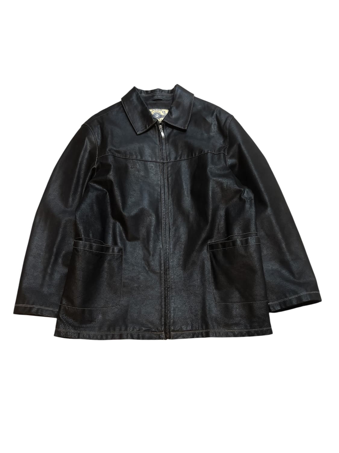 빈티지 하드 가죽 자켓/다크브라운 상품이미지1