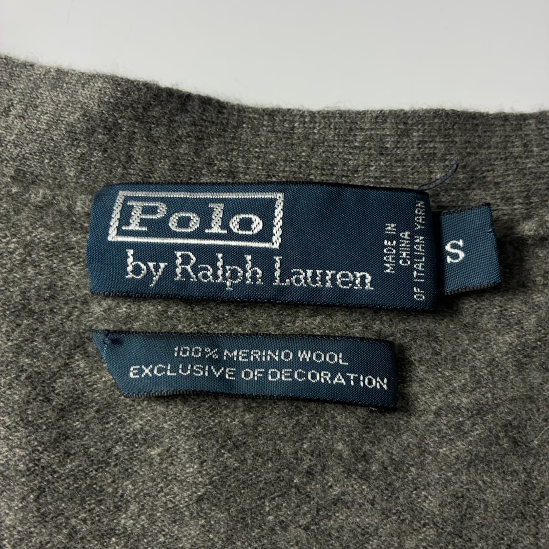 Polo  폴로 랄프로렌 90,s 자수 메리노울 엘보패치 니트 가디건 상품이미지5