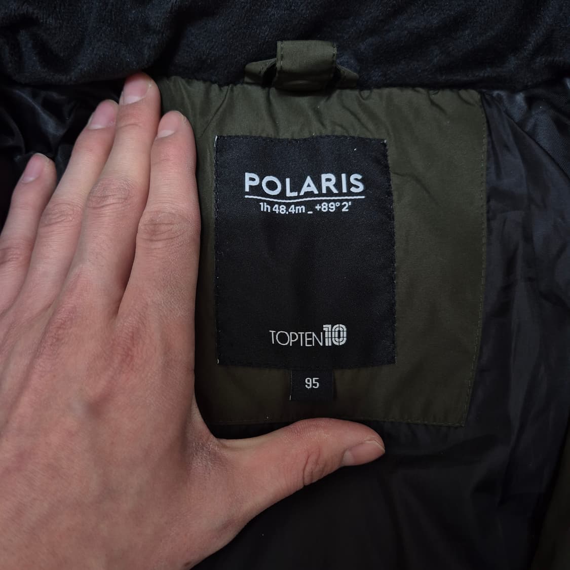 탑텐 폴라리스 카키 밀리터리 덕다운 후드 롱패딩 점퍼 M(95) 상품이미지5