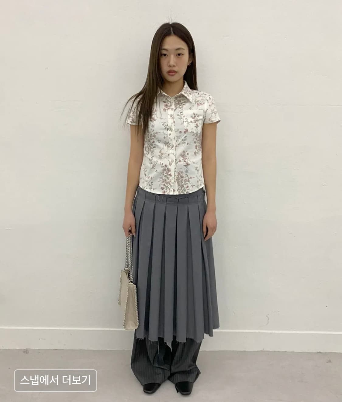 버클 플리츠 스커트 [그레이] 상품이미지2