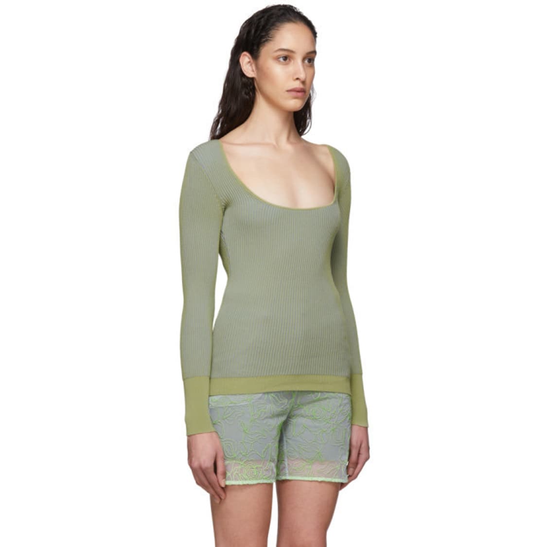 자크무스 스쿱넥 리브니트탑 상품이미지6