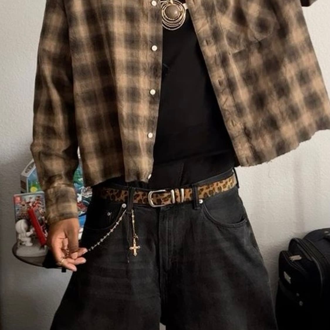 [Unisex] 호피 레오파드 벨트 브라운 상품이미지1