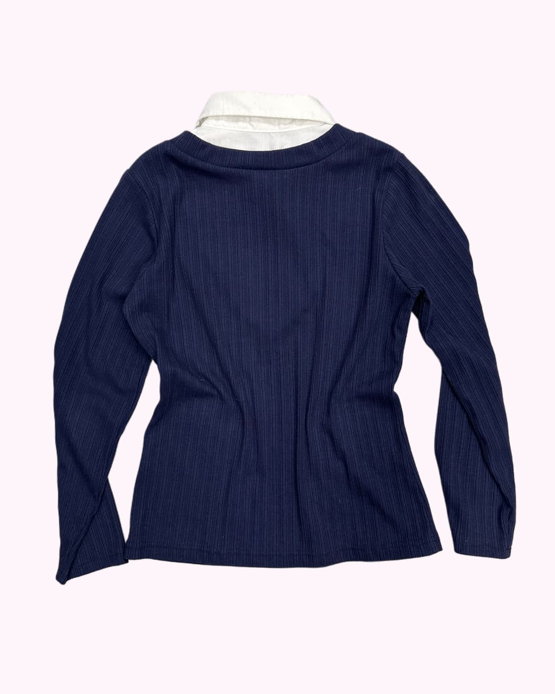 navy layered pattern blouse 상품이미지4