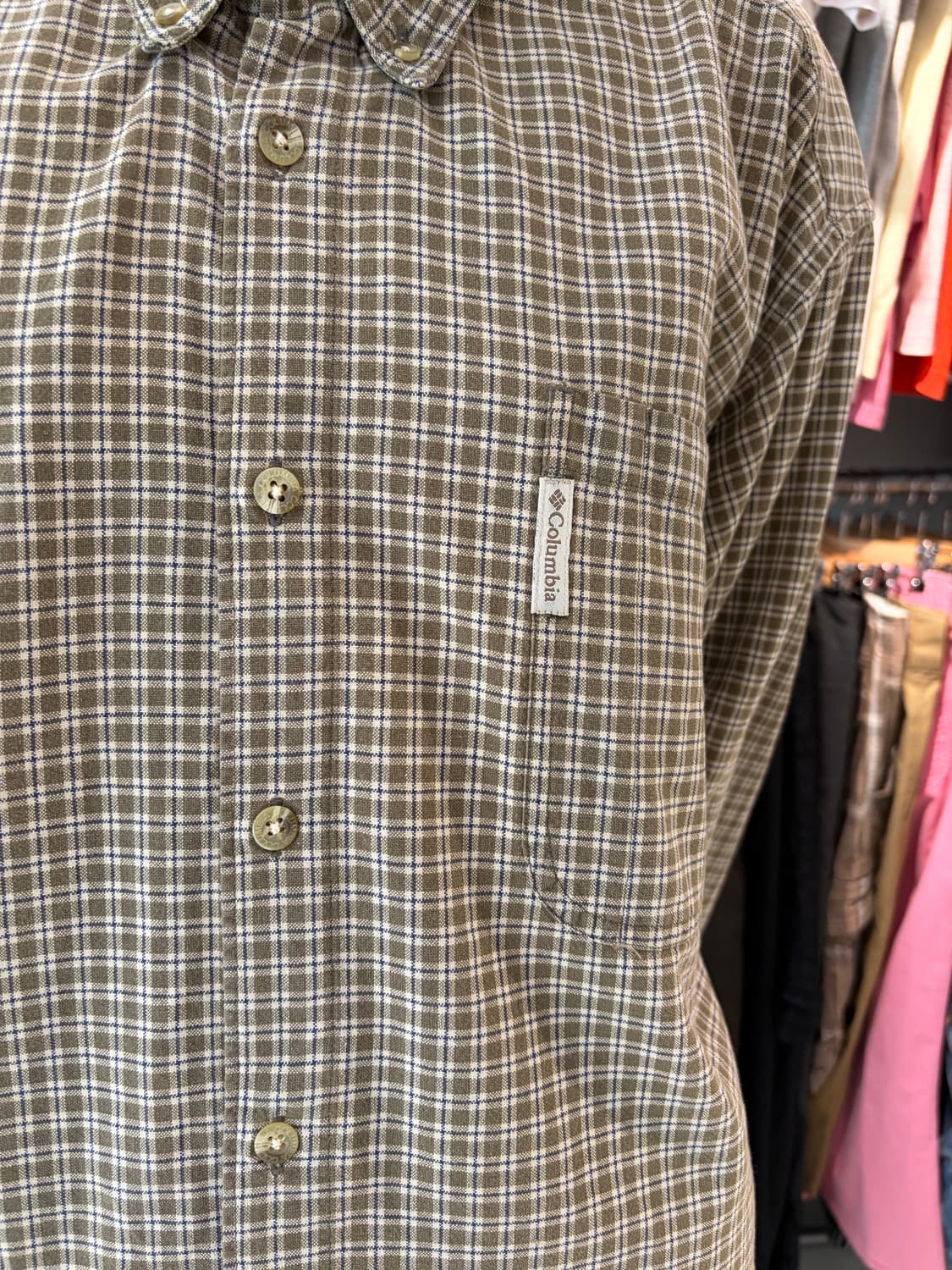 Columbia 올리브 체크 긴팔 셔츠 L 상품이미지2