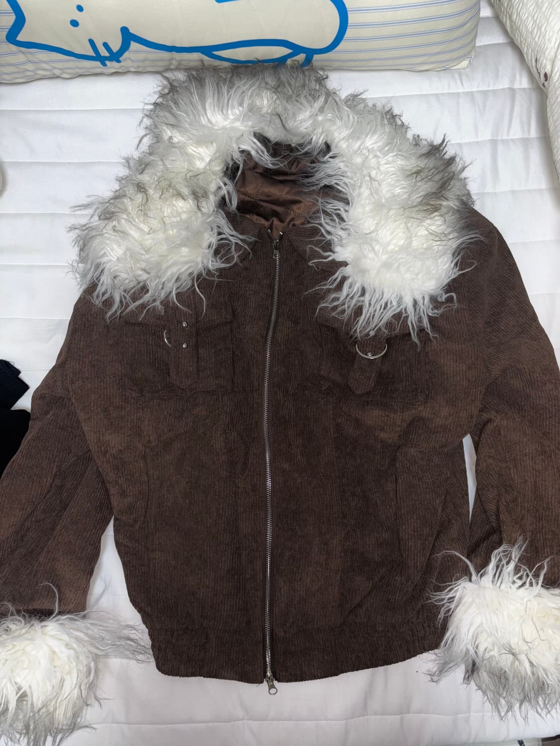 브라운 퍼 골덴 자켓 상품이미지1