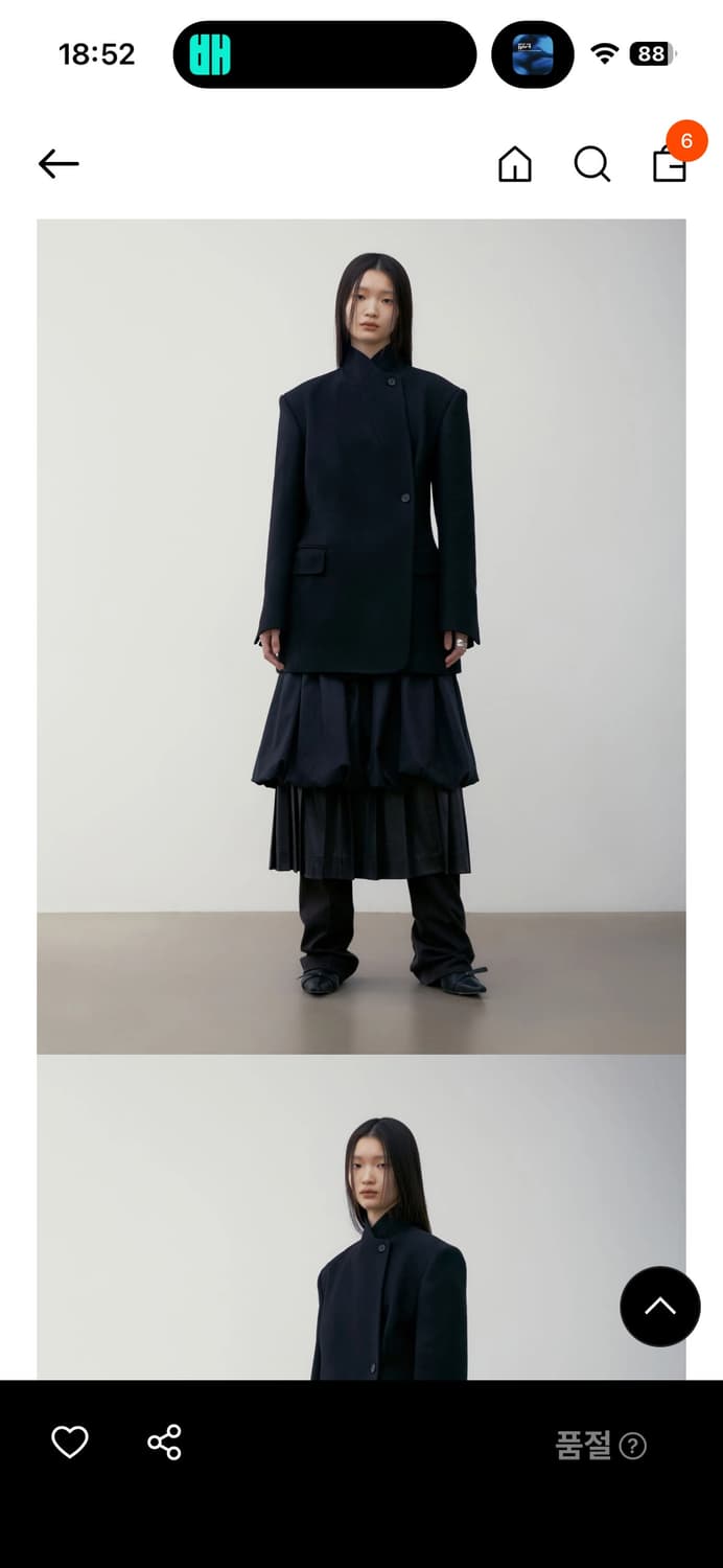 로우클래식 슬림핏 울코트 블랙 S 상품이미지2