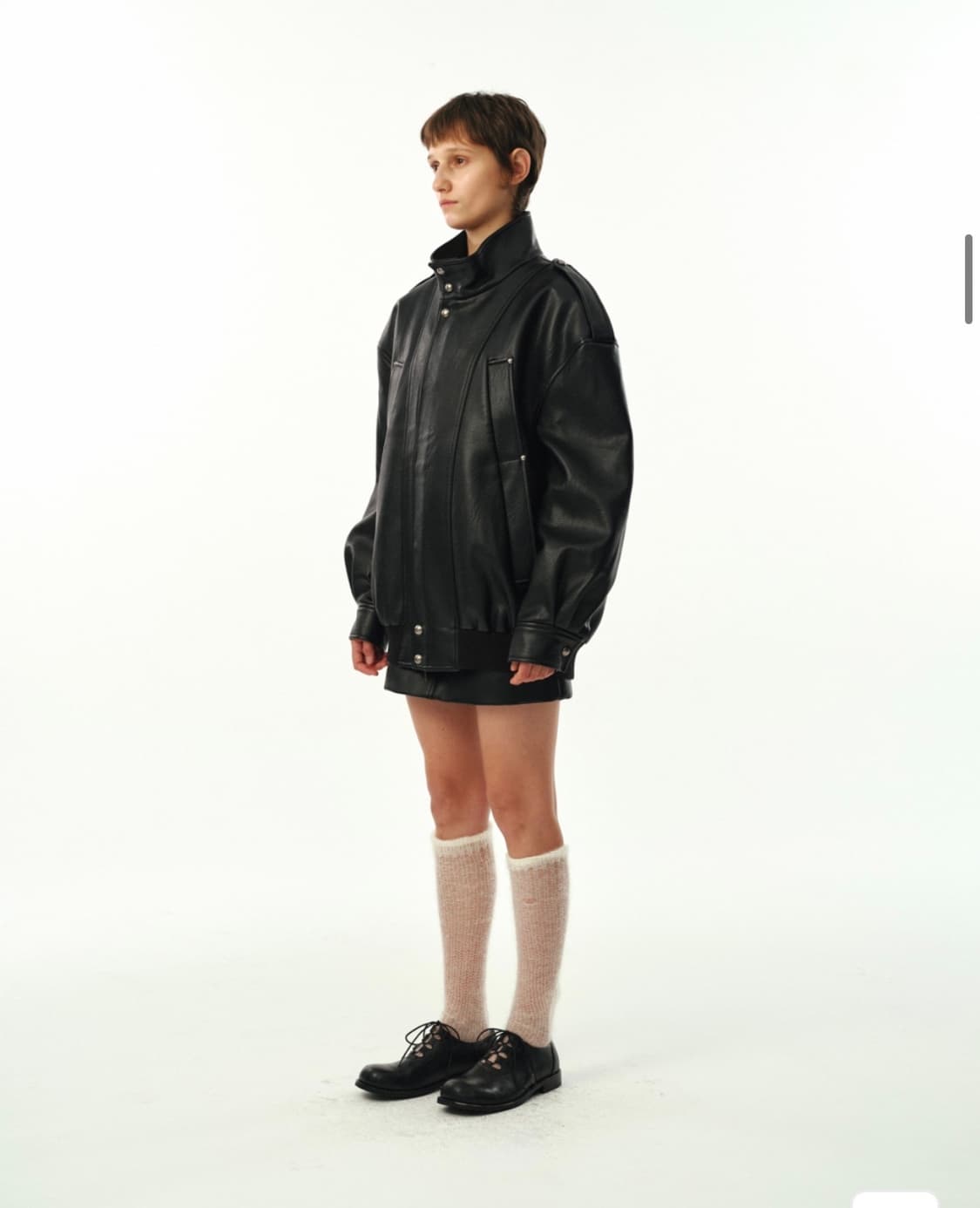 문선 4 Pocket Oversized 레더자켓 사이즈L 상품이미지3