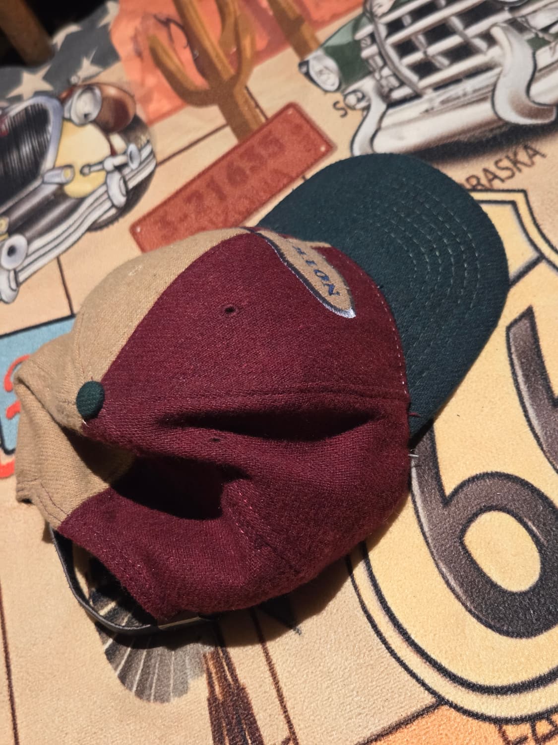 90's 아메리칸 니들제 노트르담 투톤 스트랩백 상품이미지4