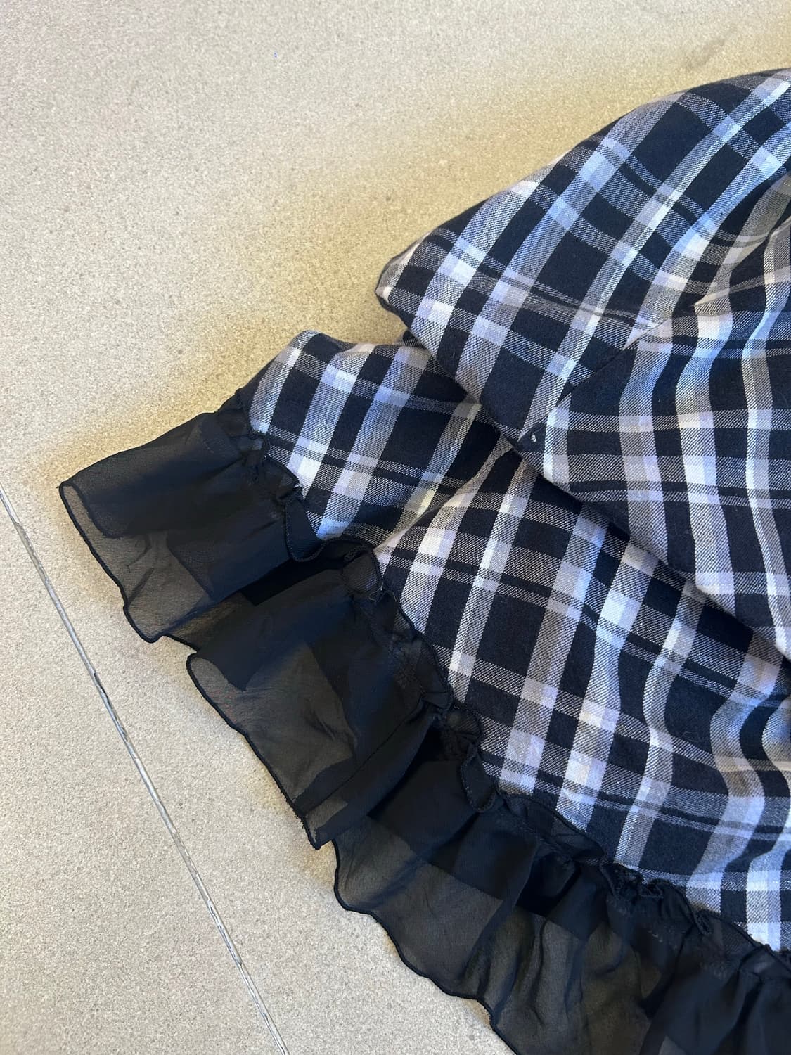 리본 체크 벌룬 원피스 상품이미지3