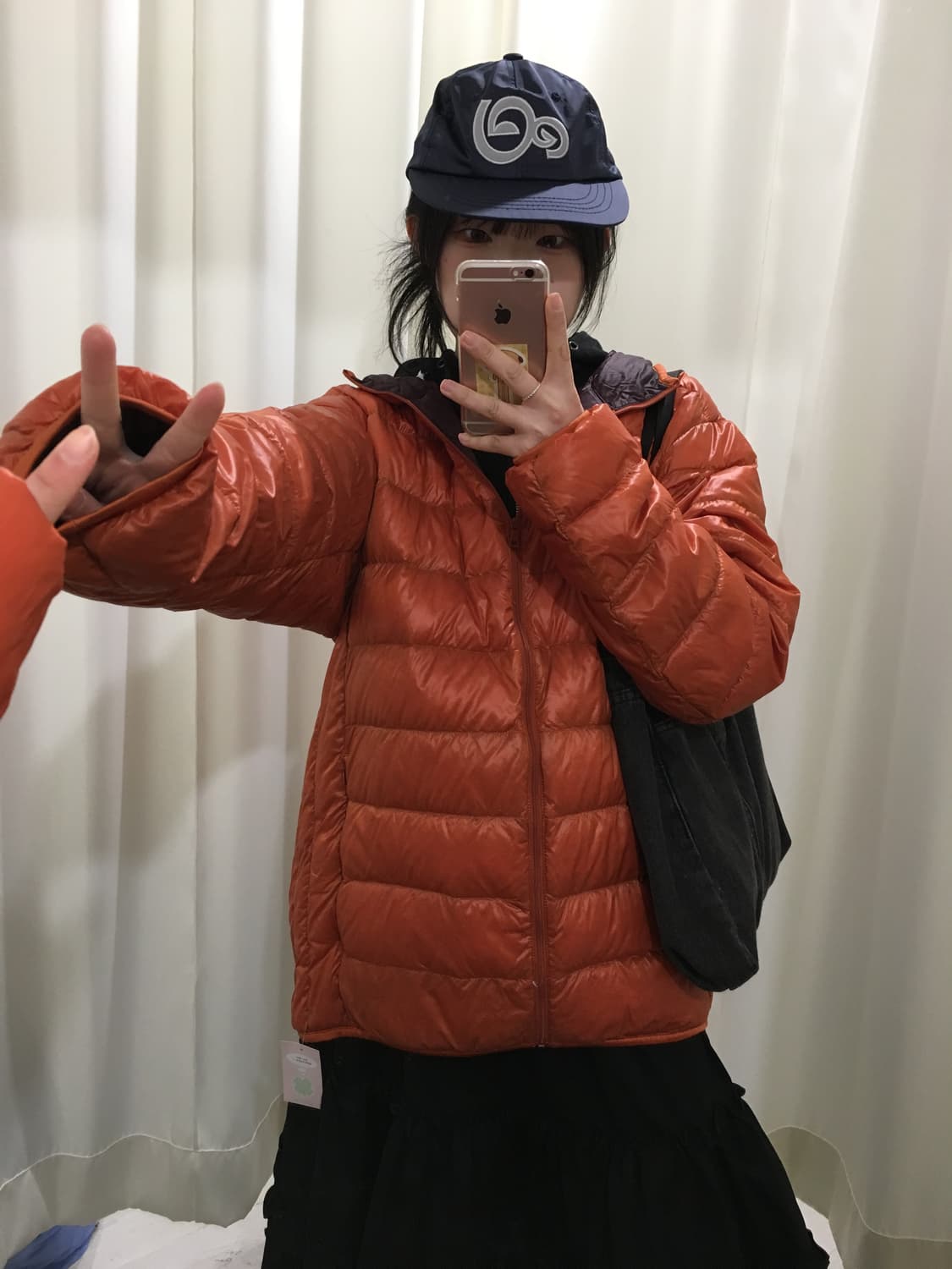 오렌지 오버핏 경량패딩 상품이미지4