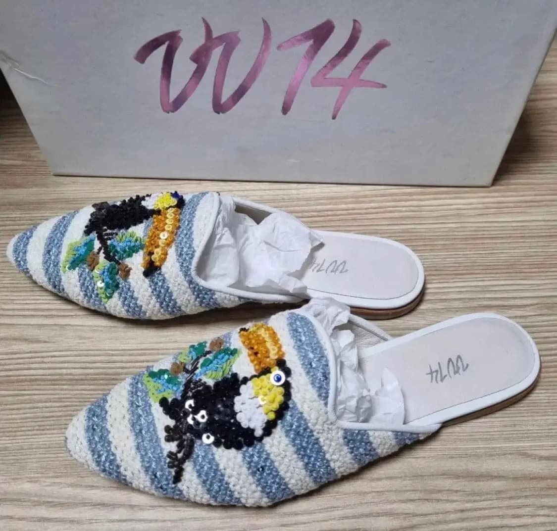 VV14 (Viavela14) 여성 스팽글, 세퀸 뮬, 슬리퍼 37 상품이미지1