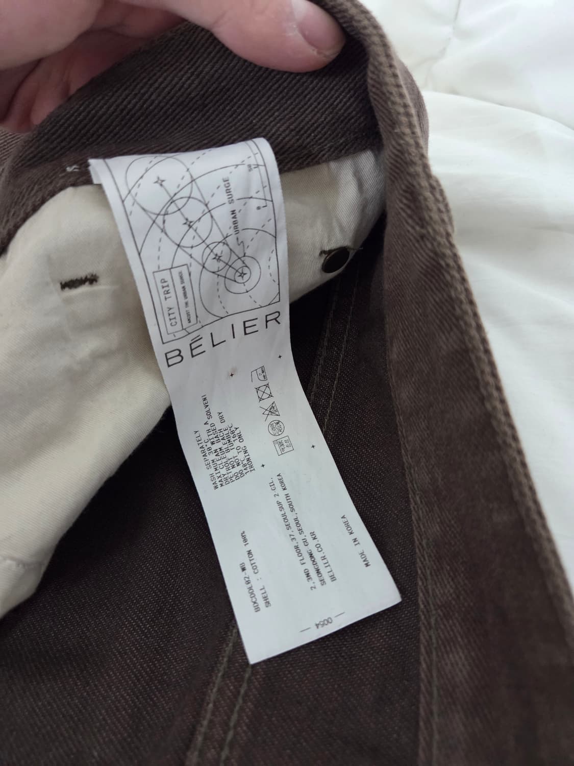 벨리에 트루와이드 데님팬츠 워시드 브라운 상품이미지2