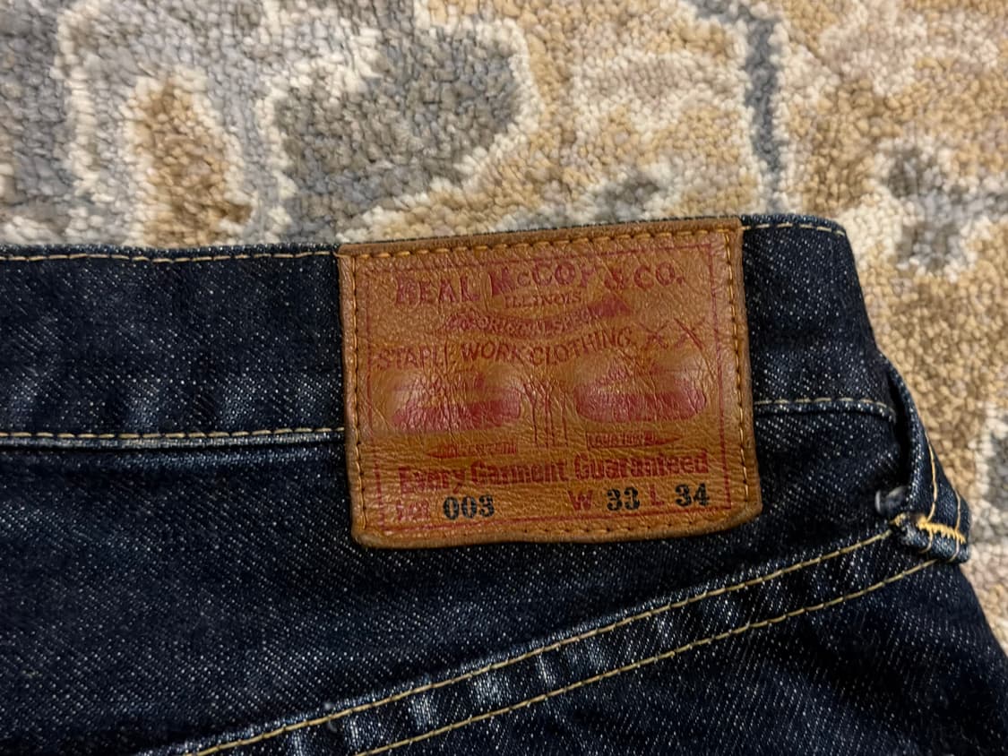 [더 리얼맥코이] Lot 003 WWII 대전판 셀비지 데님 W33L34 상품이미지5