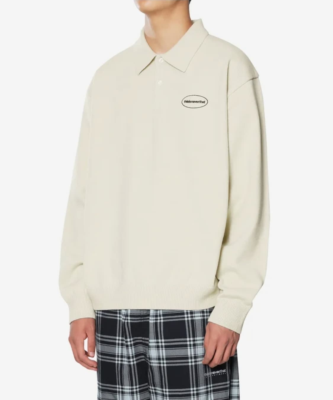 디스이즈네버댓 E/T-Logo Knit Polo Ivory 카라 긴팔니트 상품이미지10