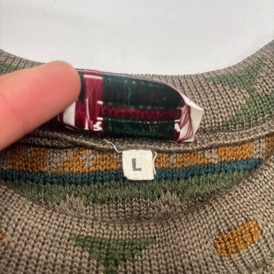 Australia 빈티지 멀티 패턴 울 니트 스웨터 L 상품이미지8