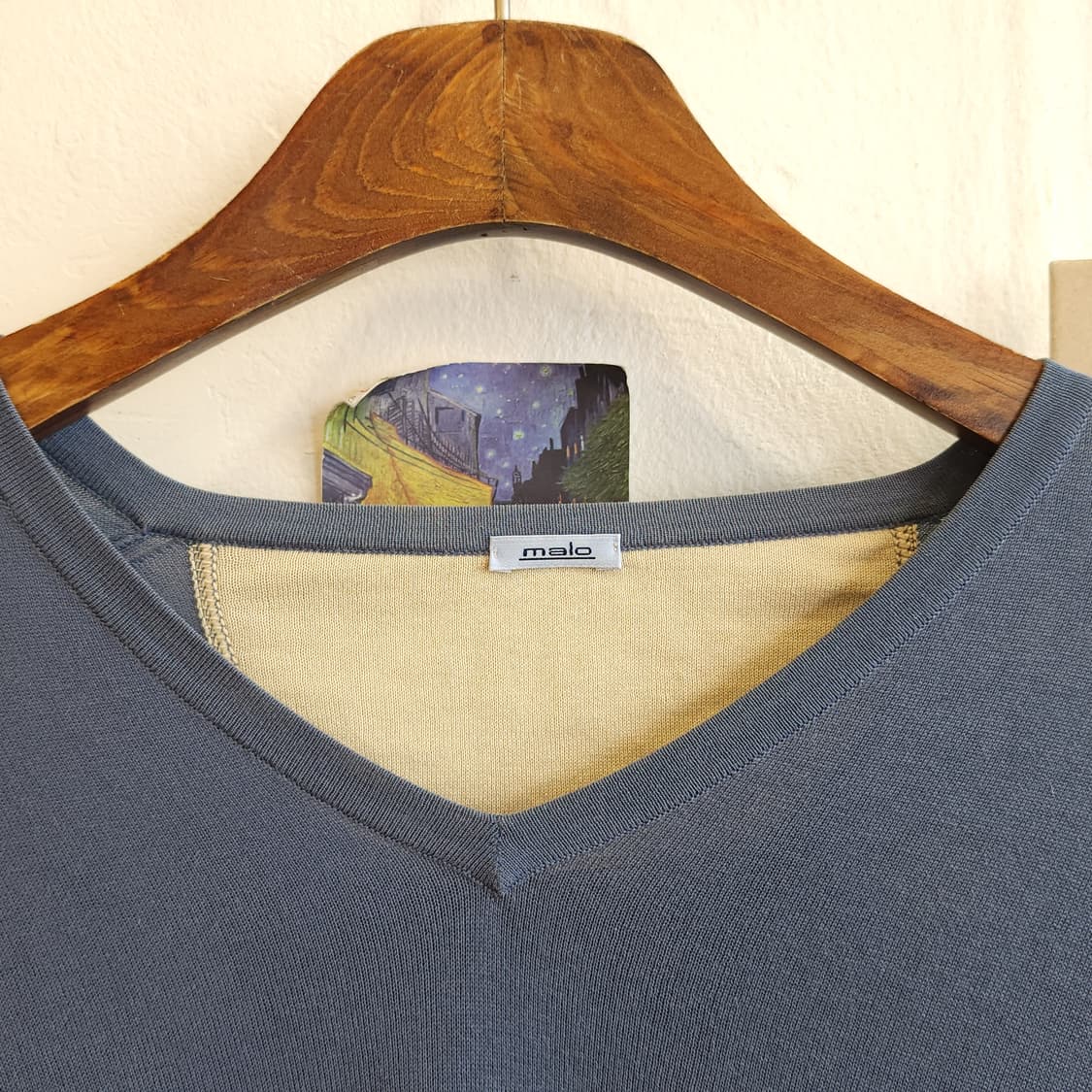 malo 말로 스트레치 코튼 롱 슬리브 브이넥 티셔츠 50 상품이미지6