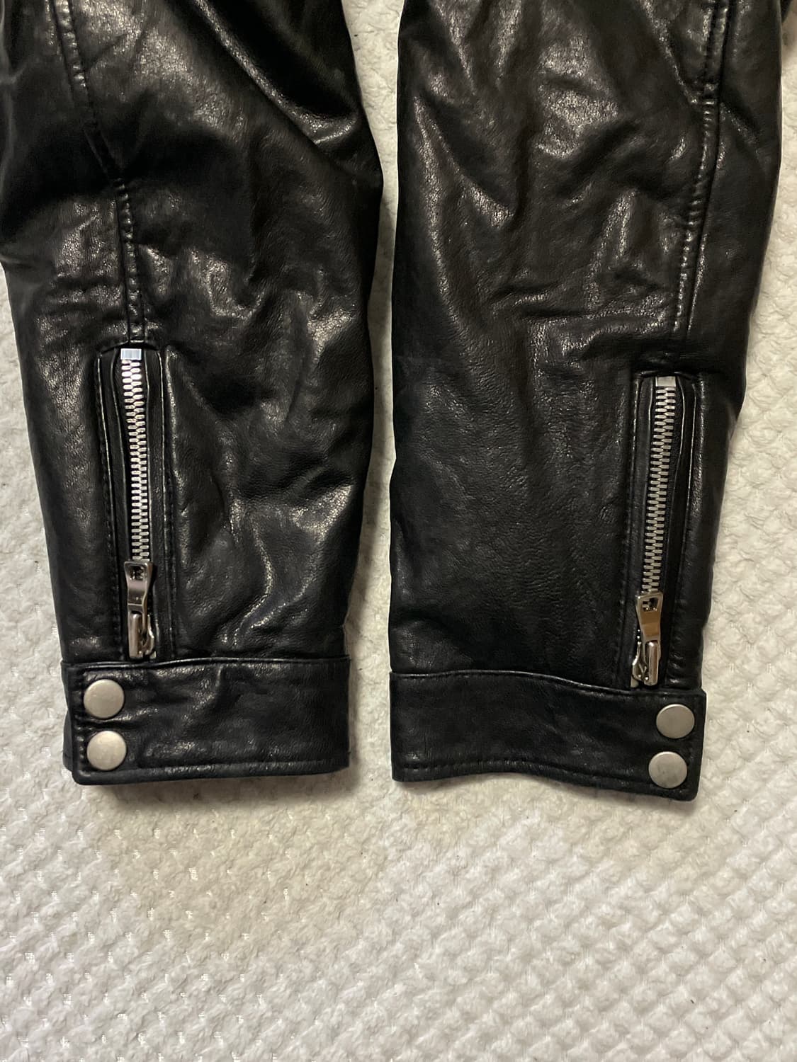 광희시장 웨스턴 무드 램스킨 양가죽 바이커 패딩 자켓 상품이미지7