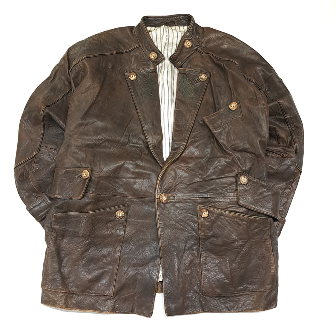 CL336 XL 아그반트폼피터 80s 독일판 가죽 다크브라운 자켓 상품이미지1