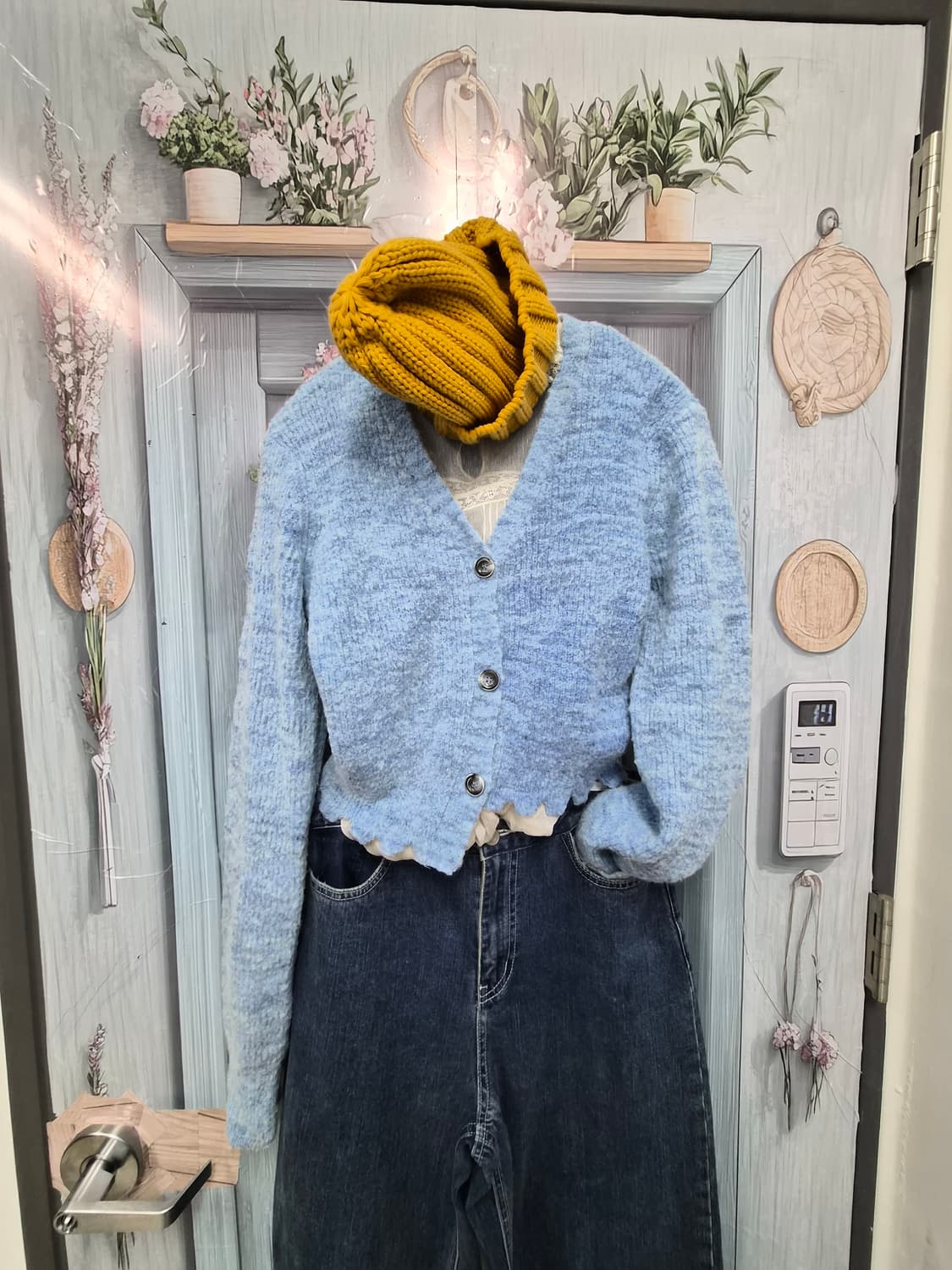 .앤더슨벨 언발컷 가디건. 디자이너 와이드데님 상품이미지2