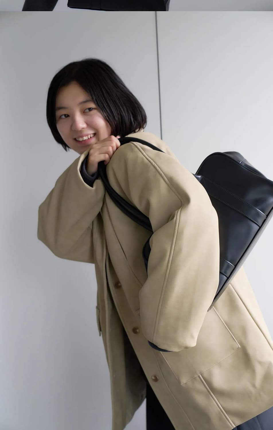 (설명참고) HALF PADDED LEATHER JACKET SAND 상품이미지3