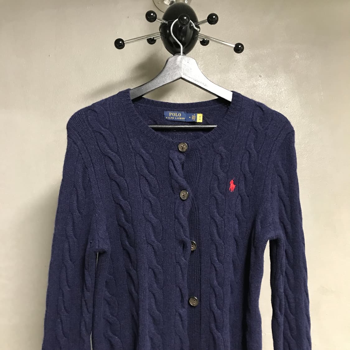 폴로 랄프로렌 QR 케이블 니트 가디건 네이비 M(W) 상품이미지2