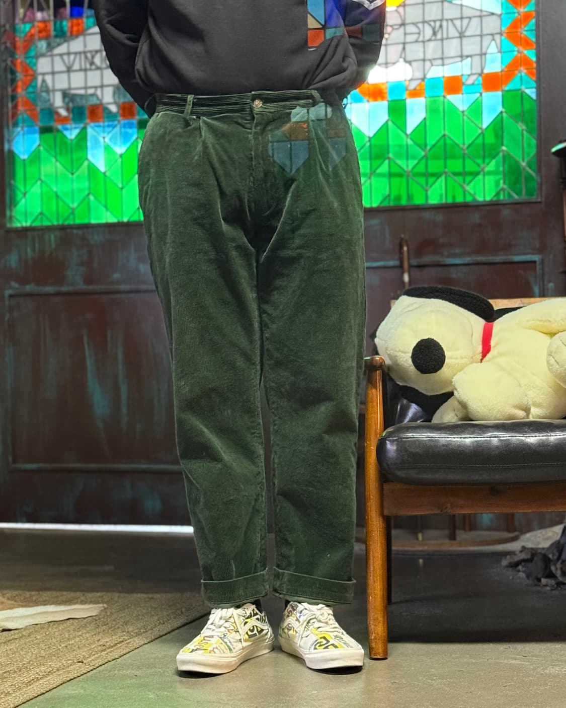 폴로 랄프로렌 원턱 클래식 핏 코듀로이 팬츠 34 [그린] 상품이미지7