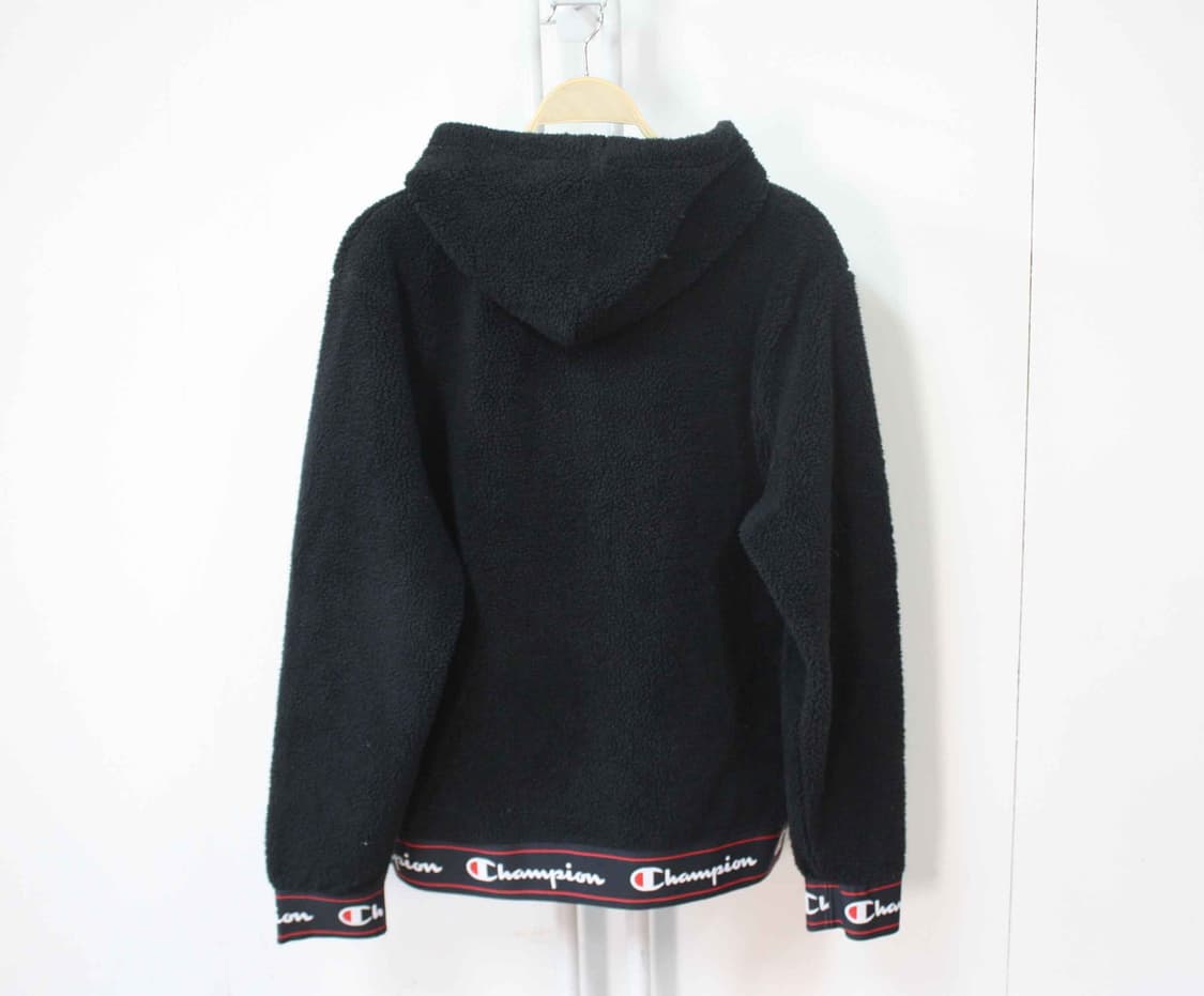 N-10397/챔피언 남성용 블랙 후리스 후드 티셔츠 L 상품이미지2