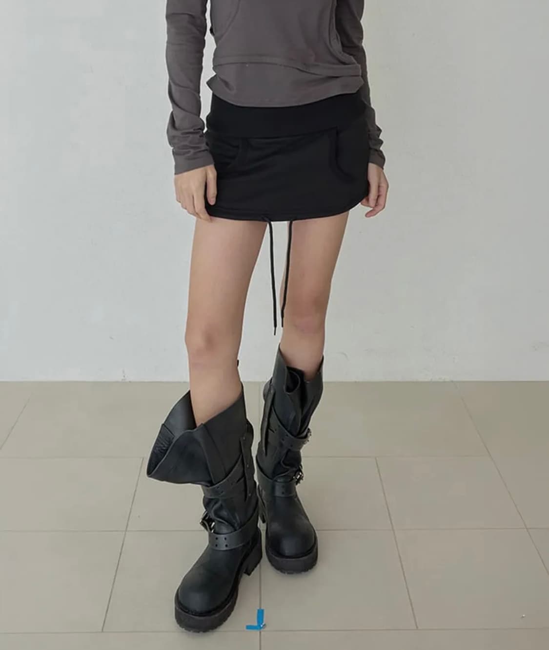 후디 파우치 스커트 - 블랙 상품이미지5