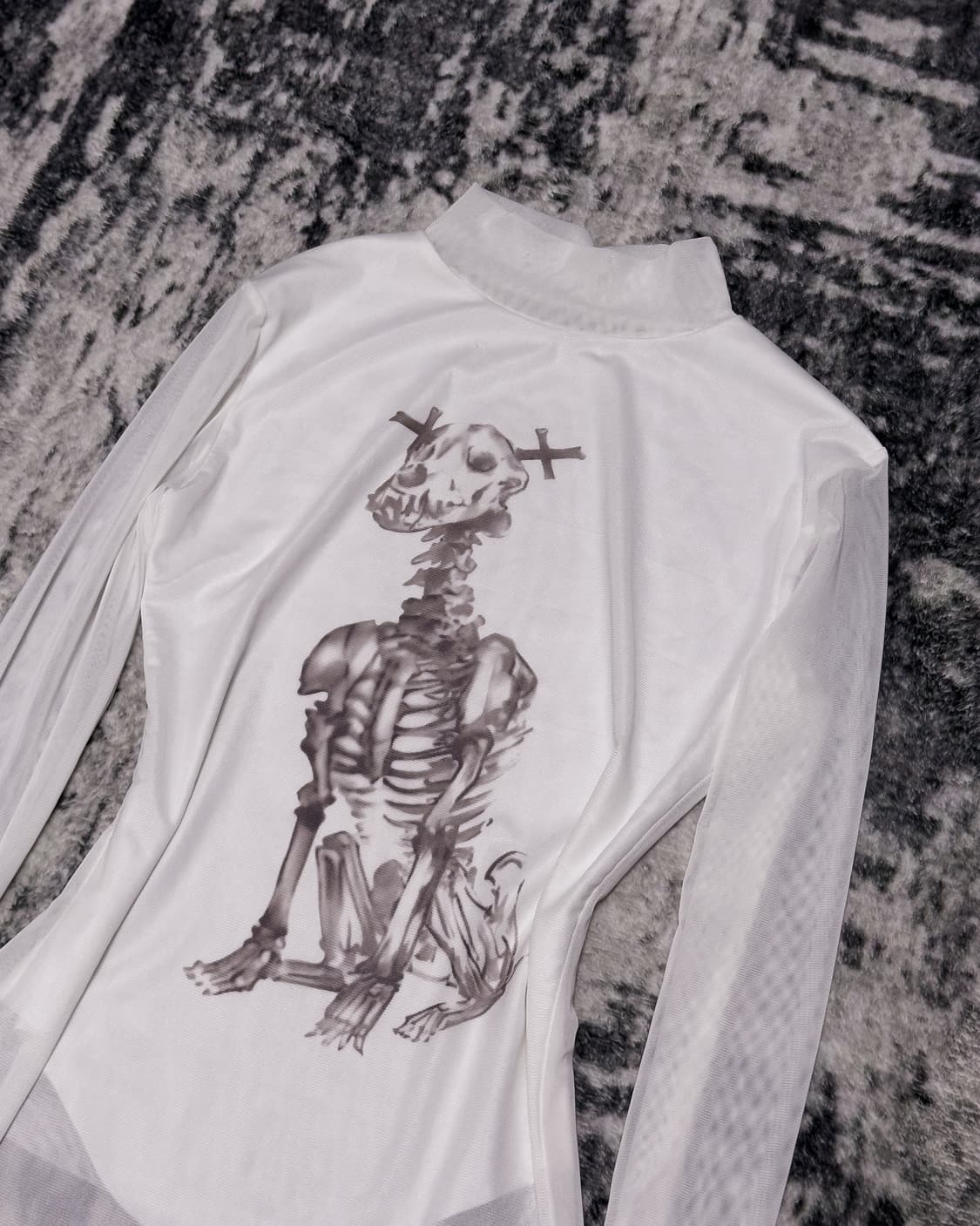 {Unknown} Skull Dog See-Through Top  상품이미지5