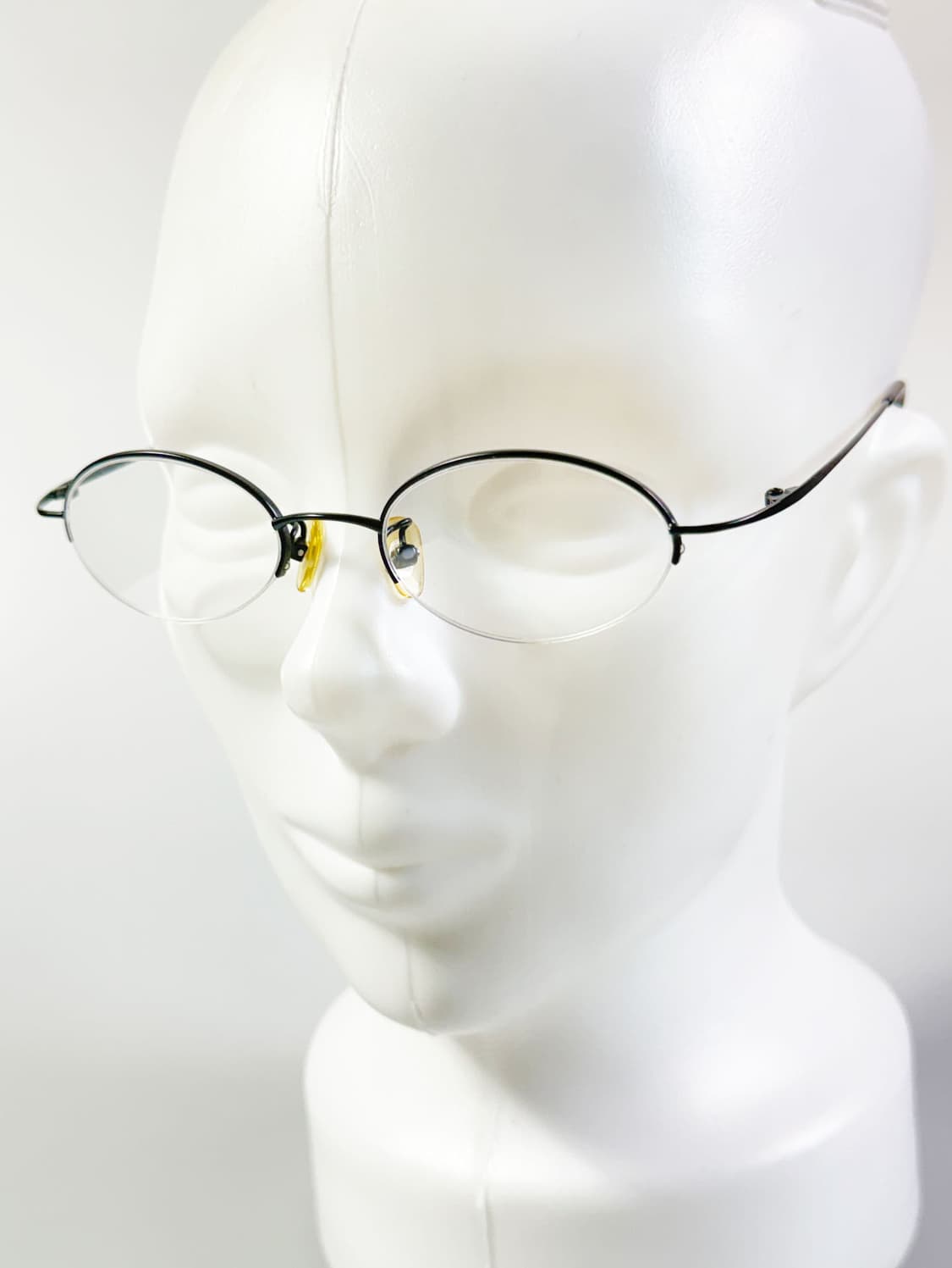 EPILOGUE 블랙 오벌 슬림 반무테 메탈 빈티지 안경 상품이미지8