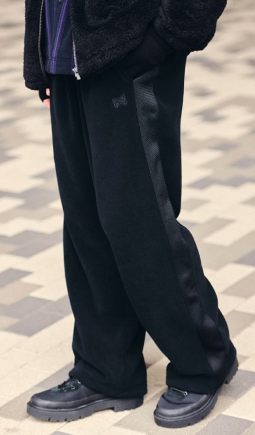 니들스x유니클로 후리스와이드팬츠 블랙 상품이미지2