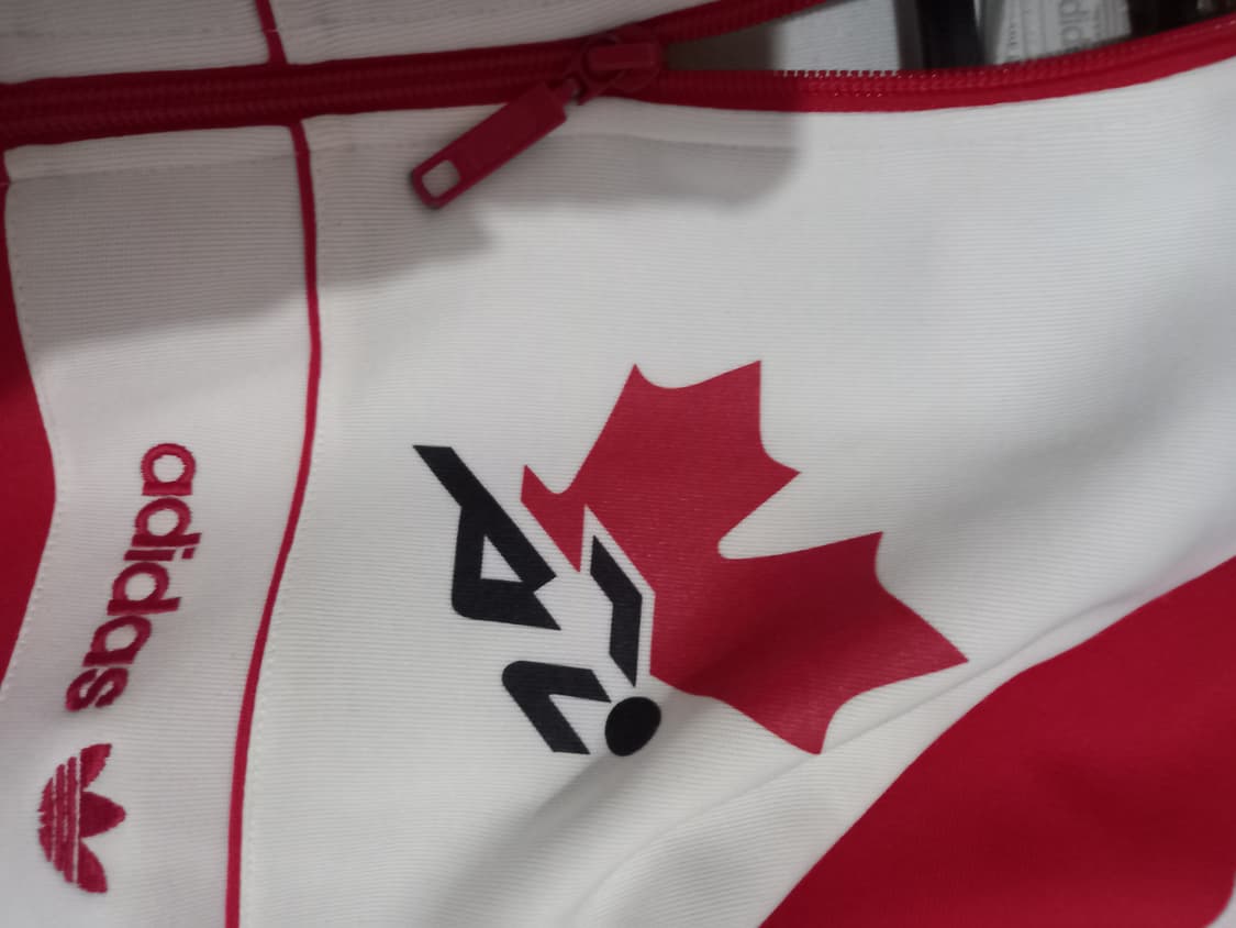 아디다스 캐나다 빨흰 트랙탑 저지 져지집업 95/M 상품이미지2