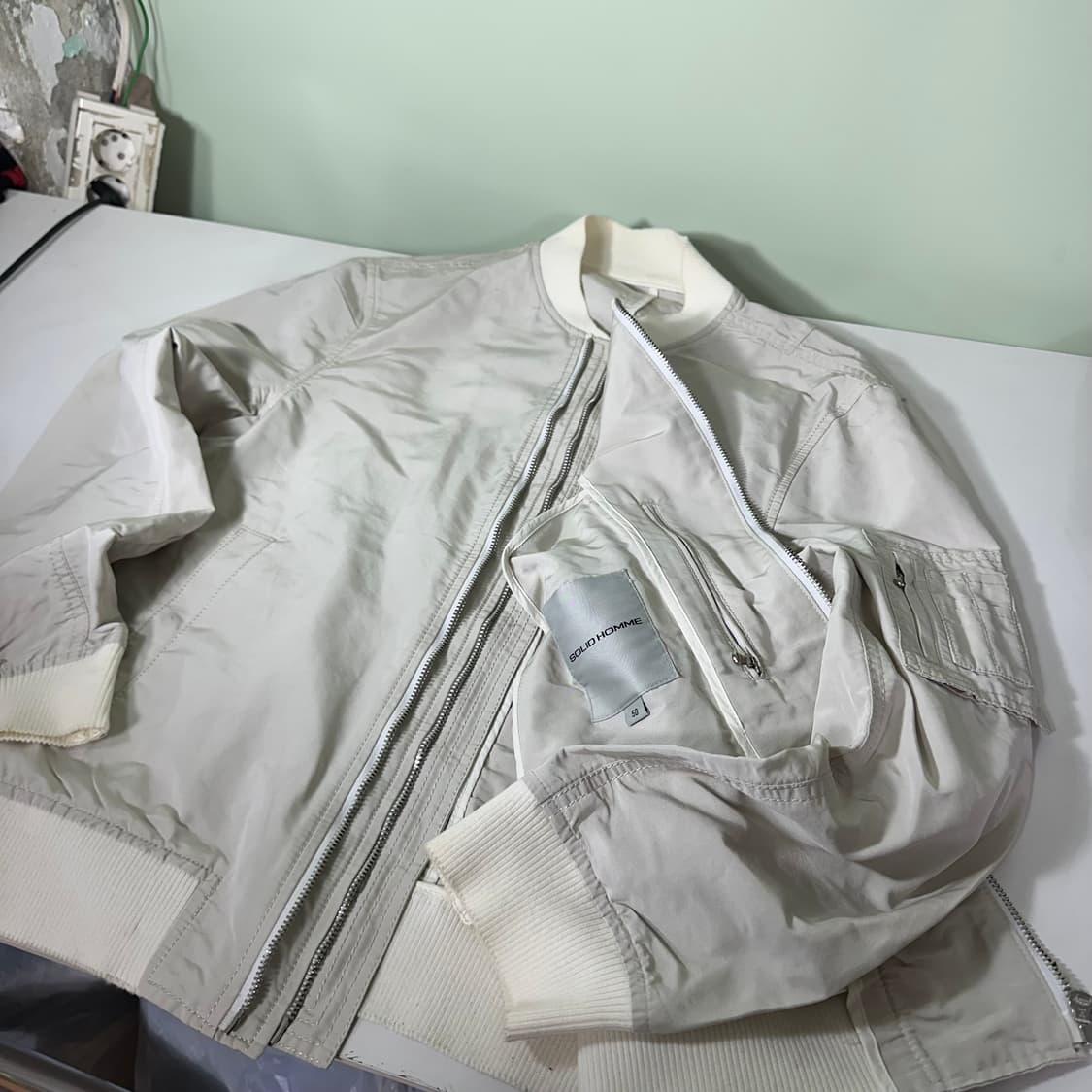 50 M 솔리드옴므 라이트베이지 MA1 항공자켓 상품이미지2