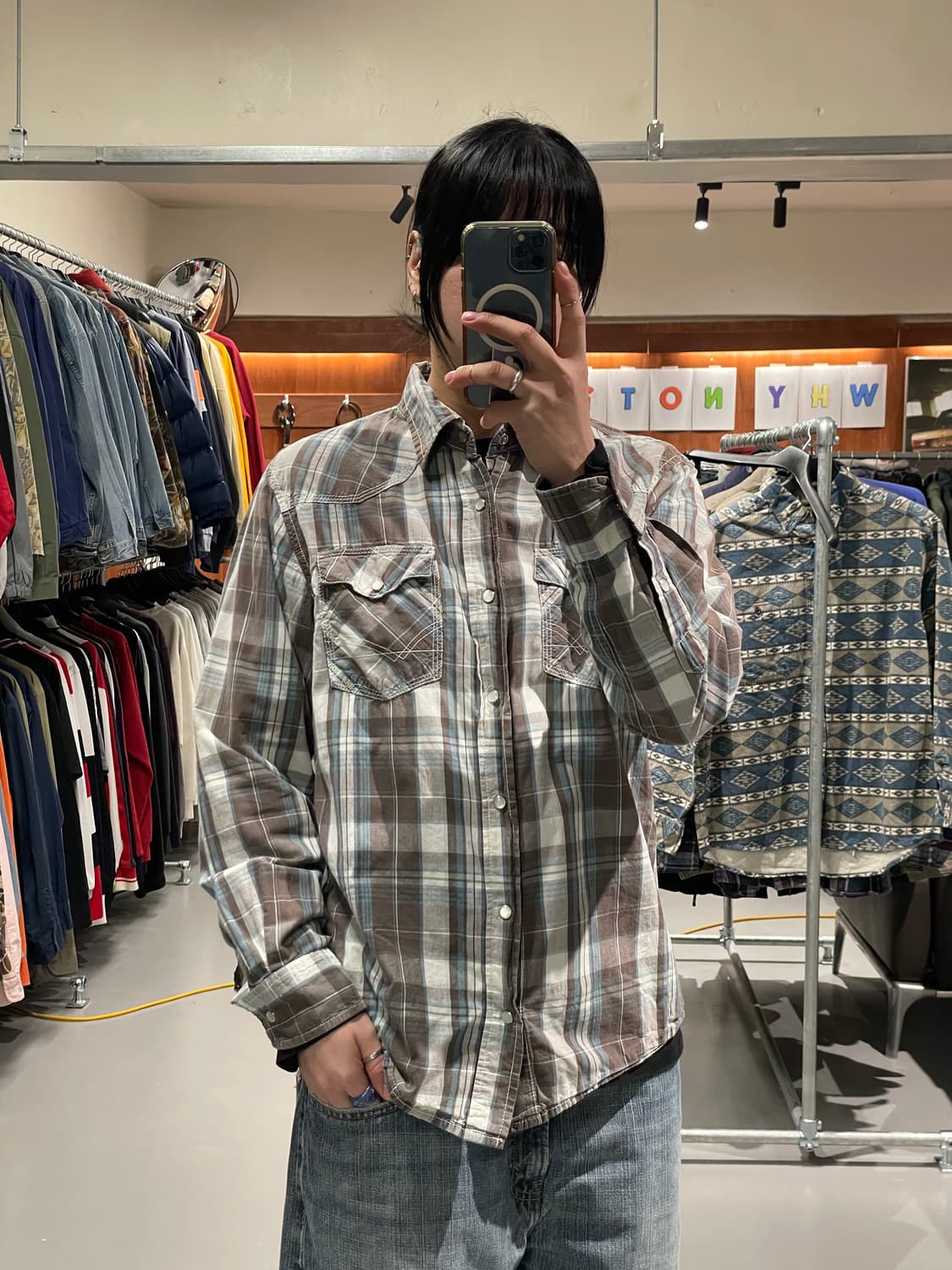 빈티지 웨스턴 체크 셔츠   상품이미지1