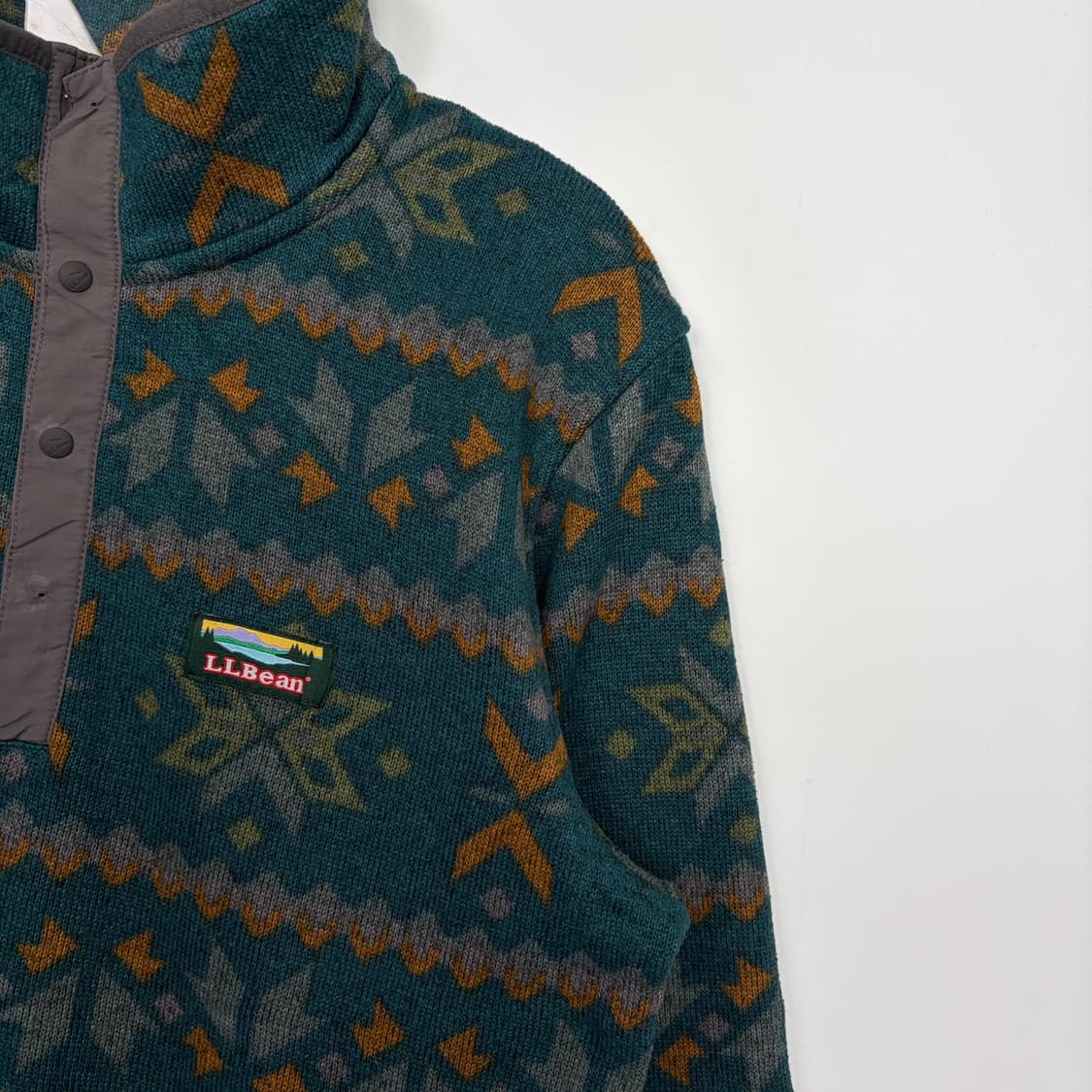 엘엘빈 패턴 플리스 후리스 스냅티 티셔츠 상품이미지5