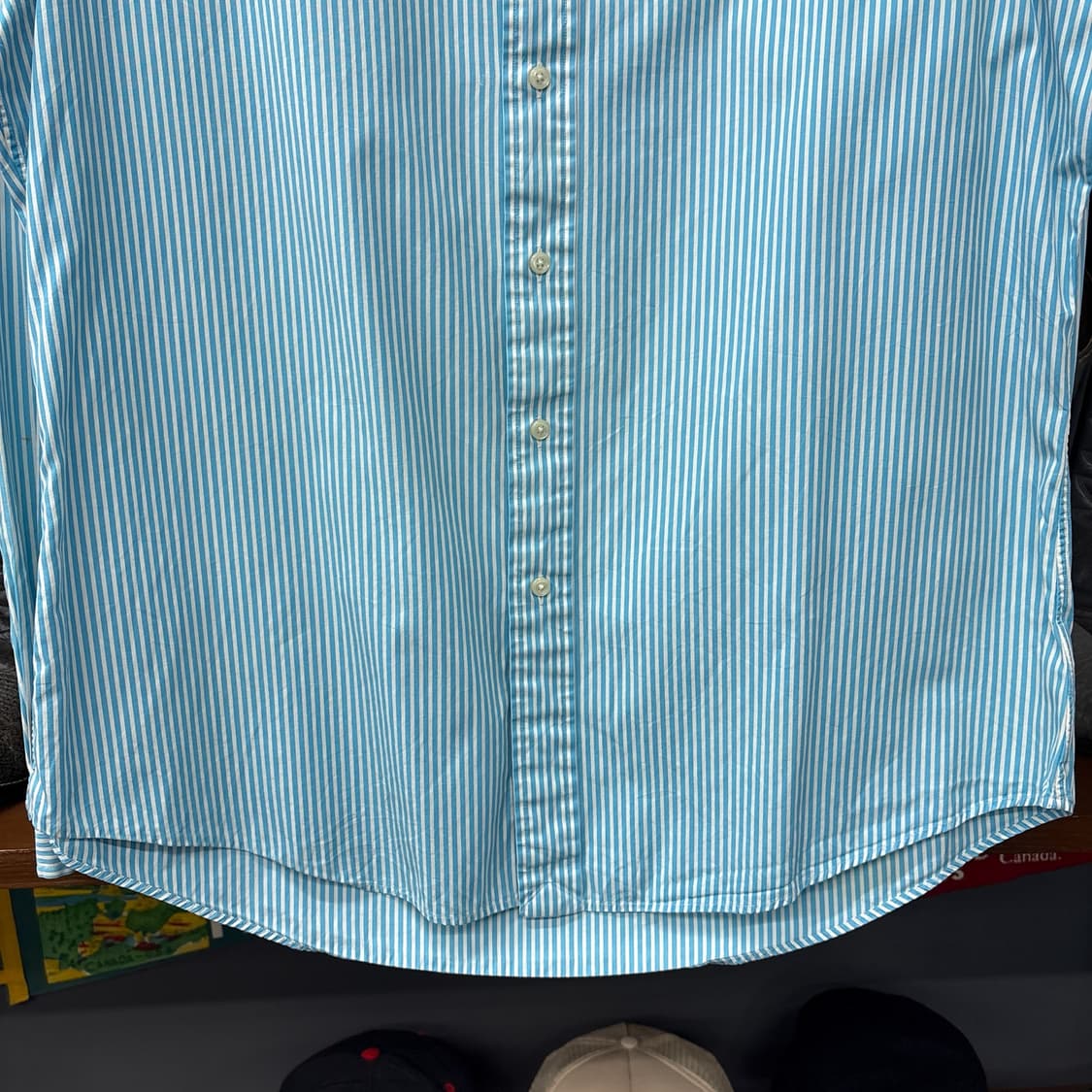 90s 폴로 랄프로렌 클래식 스트라이프 버튼다운셔츠 스카이블루 N1163 상품이미지4