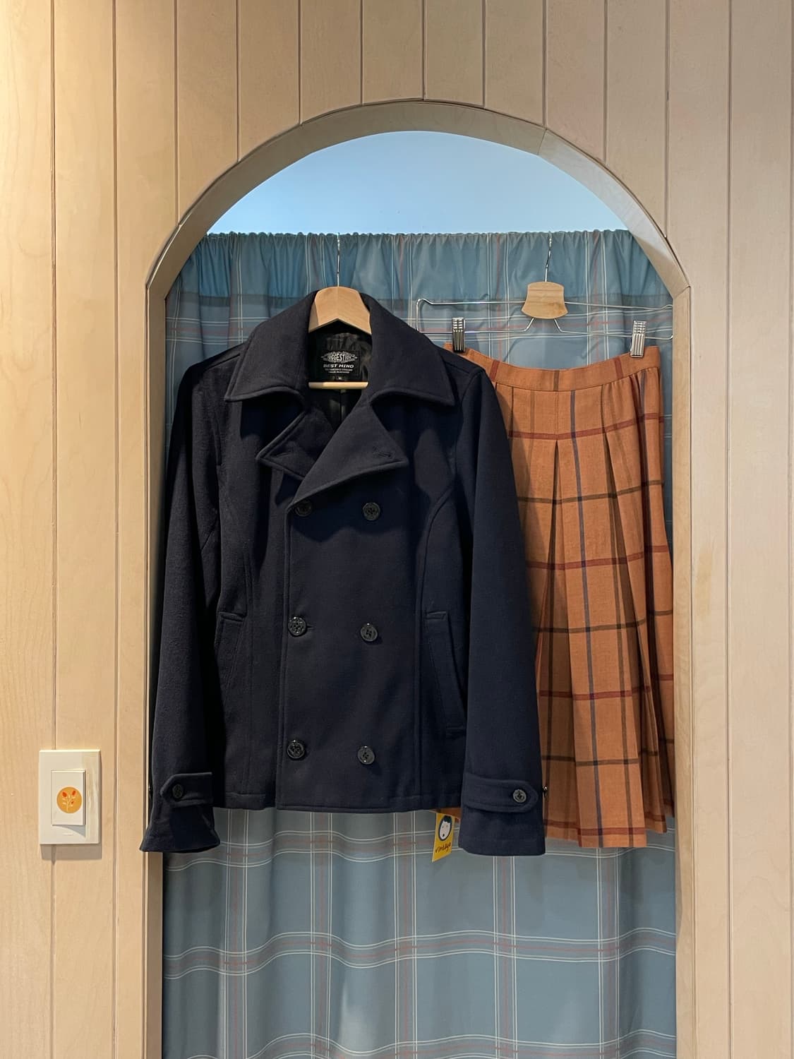 일본빈티지 체크주름스커트 상품이미지2