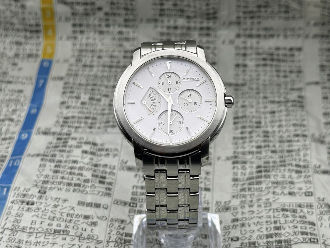 [희귀 모델] 세이코 멀티펑션 쿼츠 화이트실버 SCJF009(상태양호) 상품이미지5