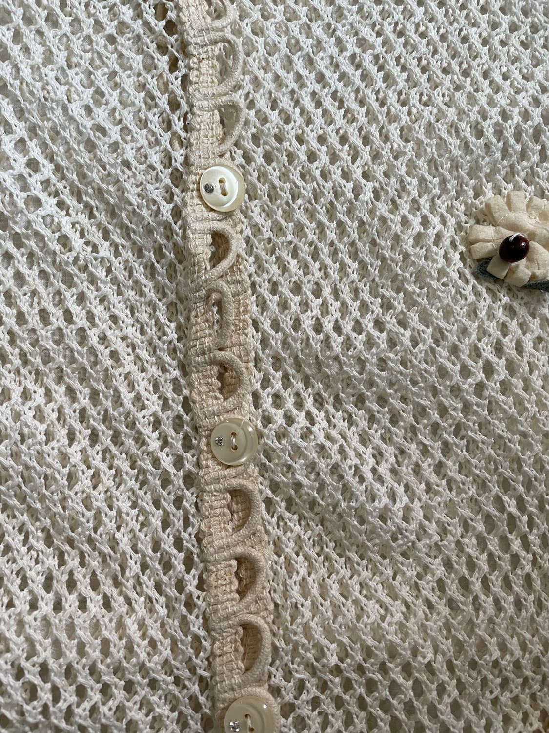 빈티지 크림 레이스 플라워 가디건 모리걸  상품이미지4