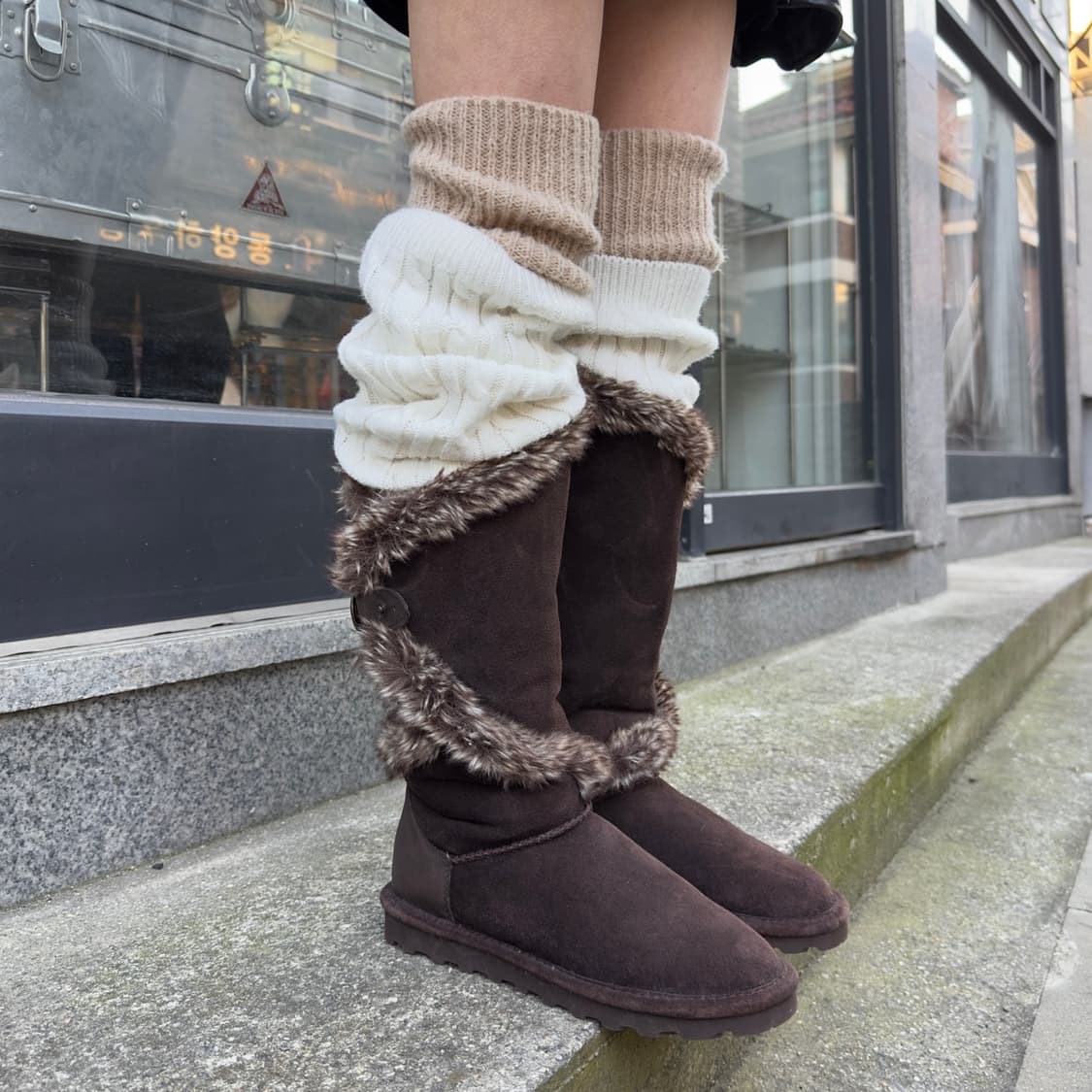 00s BEARPAW 스웨이드 핀터레스트 퍼 트림 어그 부츠 상품이미지7