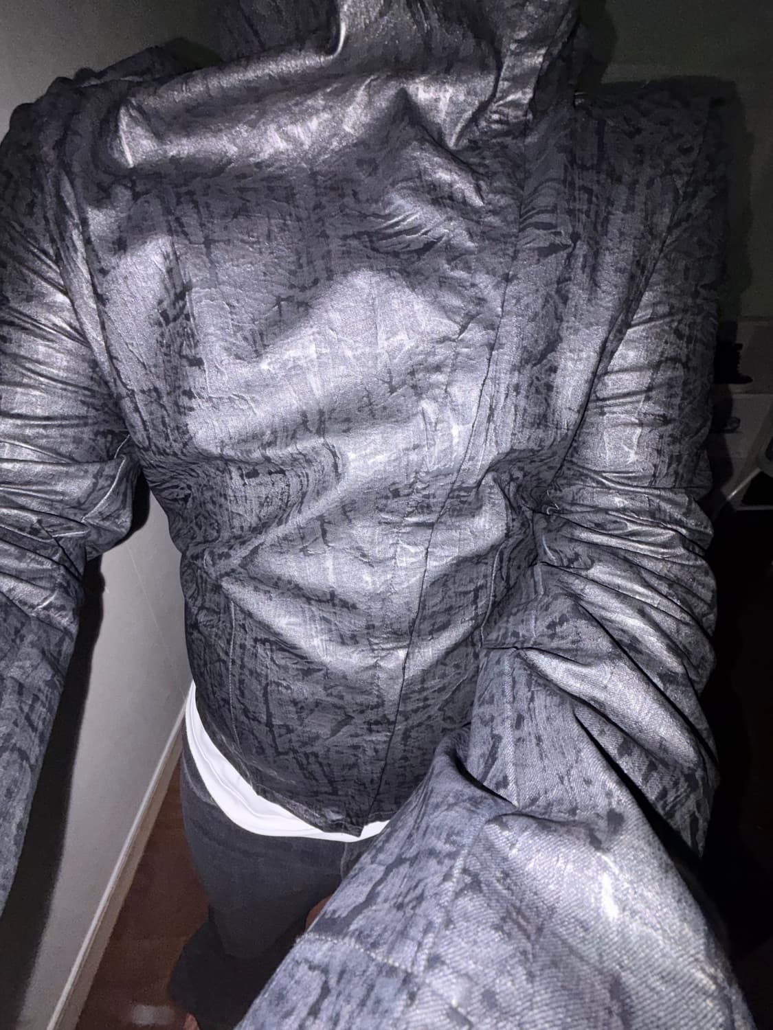 코팅 사선 집업 자켓 상품이미지2