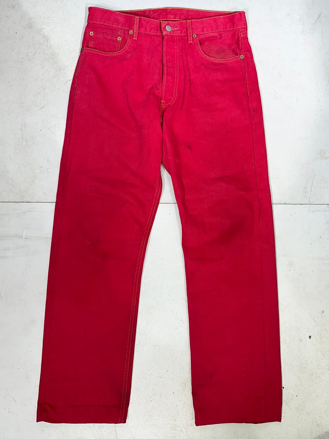 리바이스 509 인디 레드 데님 와이드 팬츠 청바지  상품이미지4